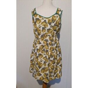 Vintage 1930s Womens Floral Cotton Jumper Sundress 40s Pin Up B39 S/M Smocked